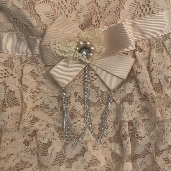 Strapless light pink/cream lace dress (size 10 Australian) - Picture 7 of 7